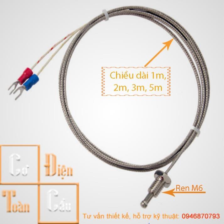 Cảm biến nhiệt độ WRNT-01, WRNT-02 ( can nhiệt K, can K ) độ dài dây 1000mm, 2000mm, 3000m và 5000mm