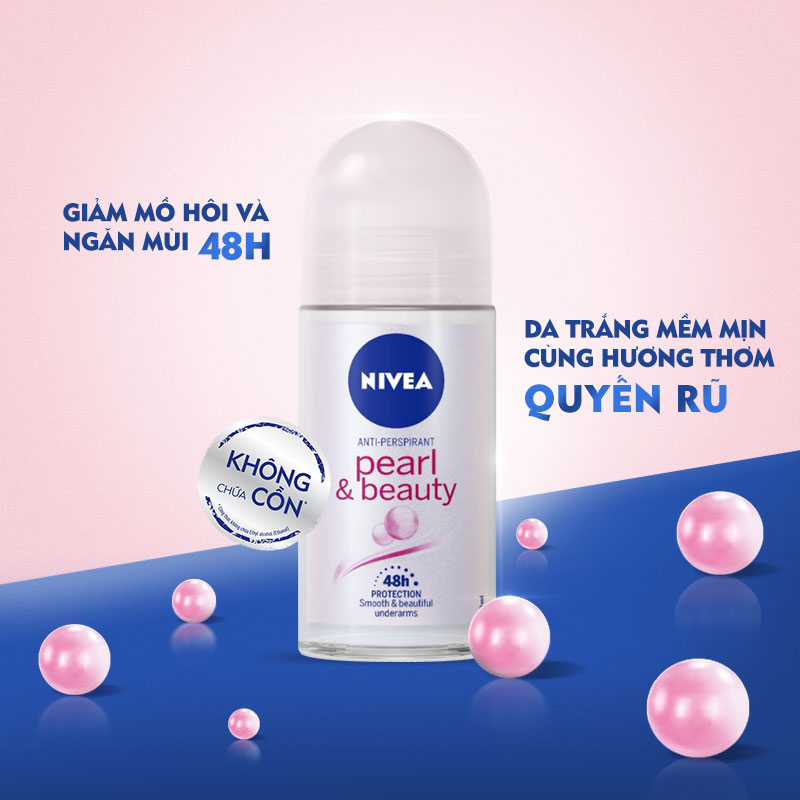 Lăn Ngăn Mùi NIVEA Pearl &amp; Beauty Ngọc Trai Quyến Rũ (50ml) - 83735