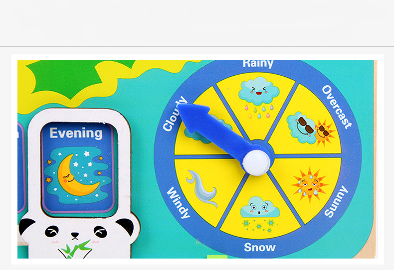 Đồ chơi Gỗ Đồng hồ và Lịch kỹ thuật số hình chú ếch xanh đa chức năng 7 trong 1 cho bé phát triển tư duy