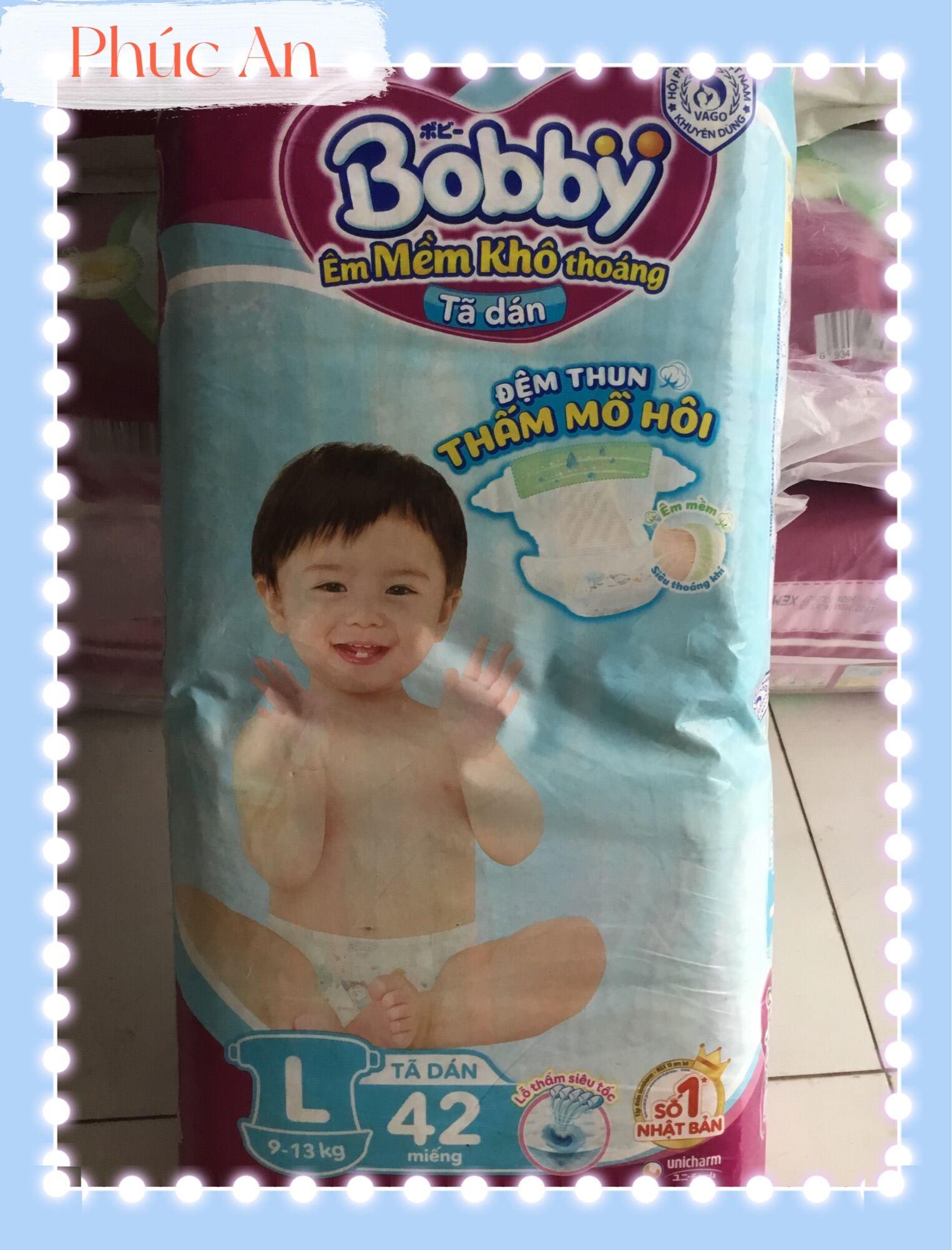 Hình ảnh Tã Dán Trẻ Em Bobby Size L 42 Miếng ( L42 Cho Bé 9 Đến 13 Kg) Êm Mềm Khô Thoáng - Bỉm Dán Bobby Size L