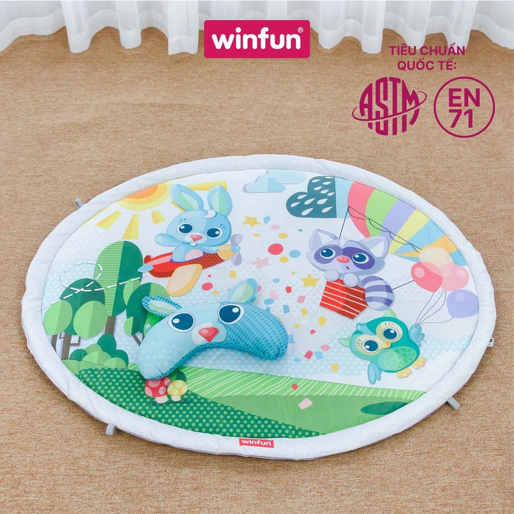 Thảm nằm chơi kèm thú bông, xúc xắc cho bé từ sơ sinh - đồ chơi vận động Winfun 710010-NI