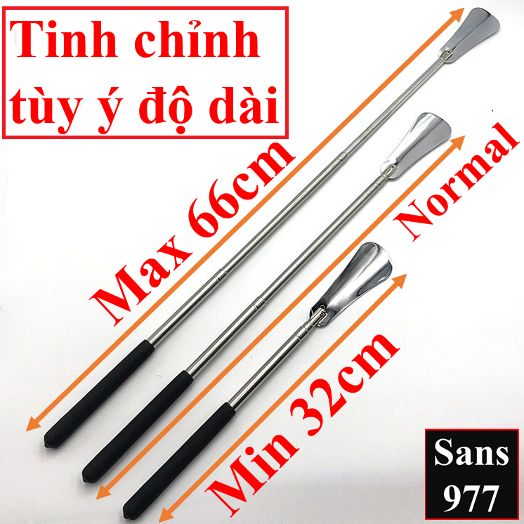 Đón gót giày kim loại inox Sans977 tuỳ chỉnh độ dài dụng cụ giá rẻ cây mang nâng xỏ giầy