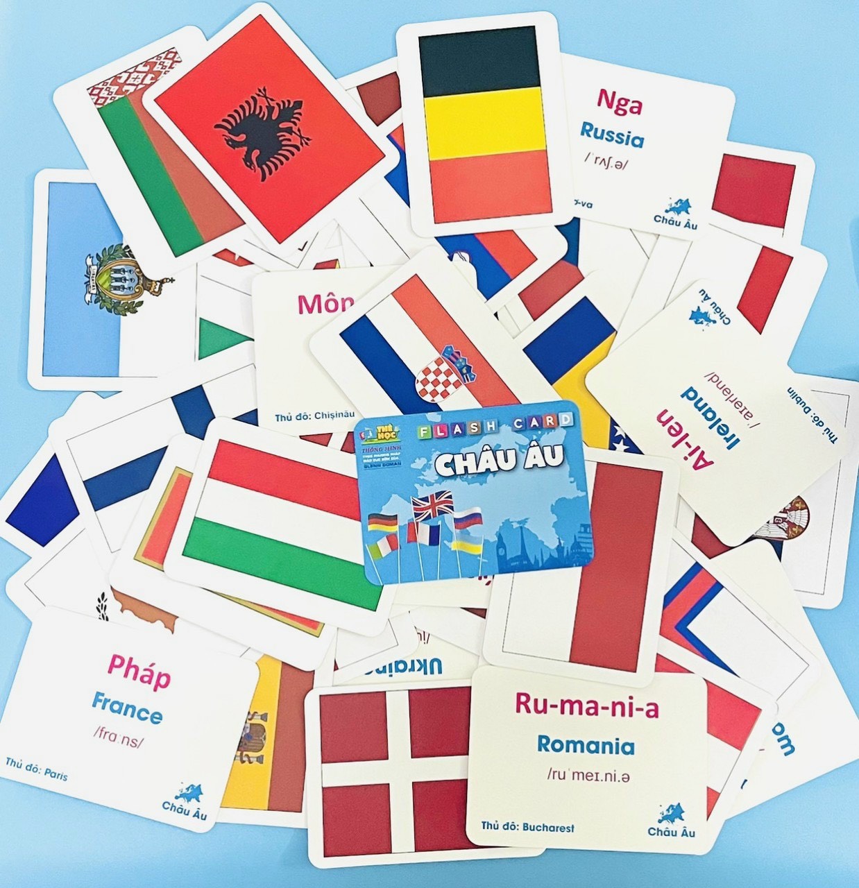 Bộ 175 Thẻ Flash Cards Quốc Kỳ/ Cờ Các Quốc Gia Trên Thế Giới