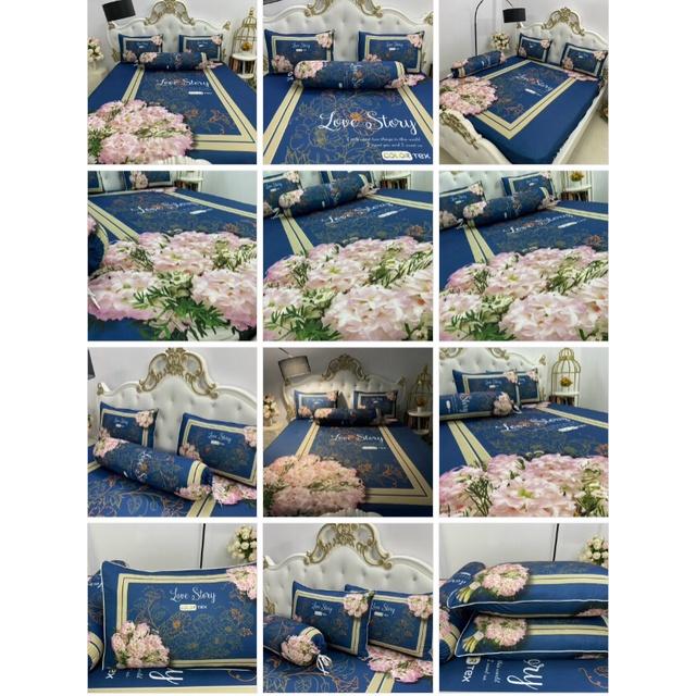 Bộ Drap+áo gối thun Ý 5D Cao Cấp , mát lạnh, thấm hút tốt.
