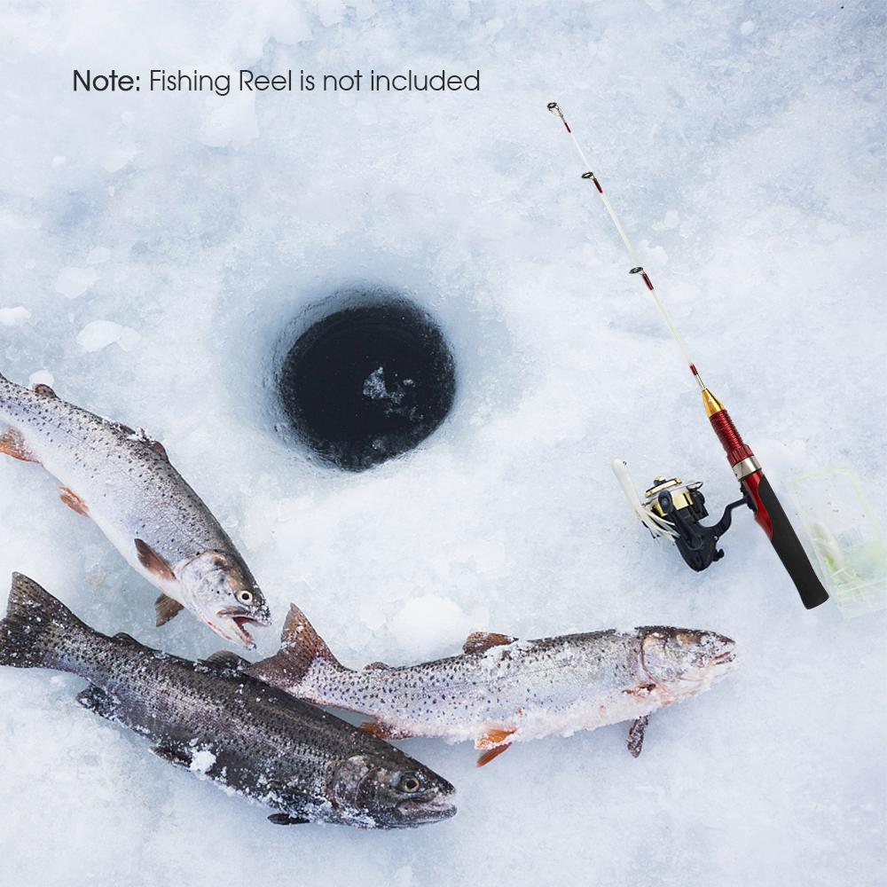 Fishing Rod Combo Spinning Fishing Soft Handle Ice Winter Fishing Rod Carbon Fiber Mini Fishing Rod Tackle Metal Handle