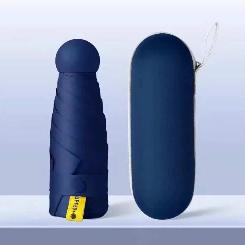 Ô Dù Gấp Gọn Mini 19cm, Dù Che Mưa, Dù Chống Tia Uv Mini Siêu Gọn 8 Xương, Có Hộp Đựng Chống Sốc - Hàng Chính Hãng - Giao Màu Ngẫu Nhiên