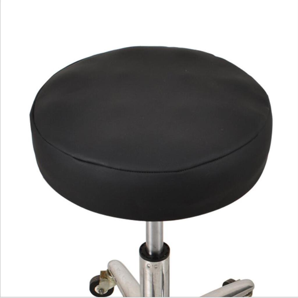 2X Stretchy Round Bar Stool Cover Chair Seat Cushion 40cm Black