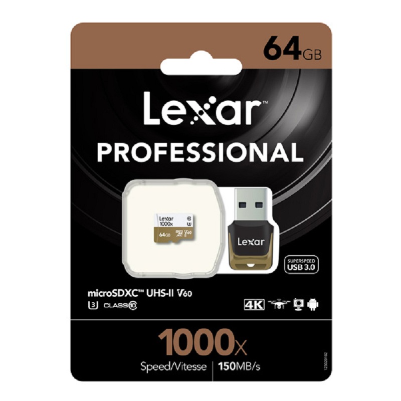 Thẻ Nhớ Lexar 64GB micro SDXC 1000X 150MB/90MB/s - Hàng chính hãng