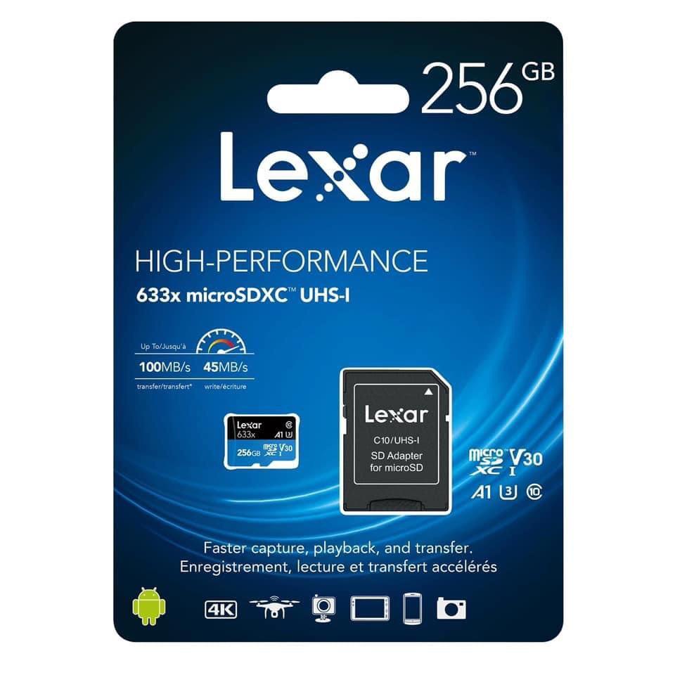 Thẻ nhớ Lexar Micro 256G SDHC cao cấp - Hàng chính hãng