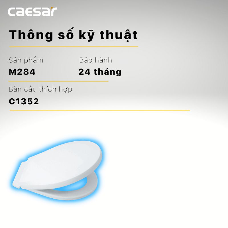 Nắp nhựa  đóng rơi tự do dùng bàn cầu trẻ em Caesar - M282 - Hàng chính hãng