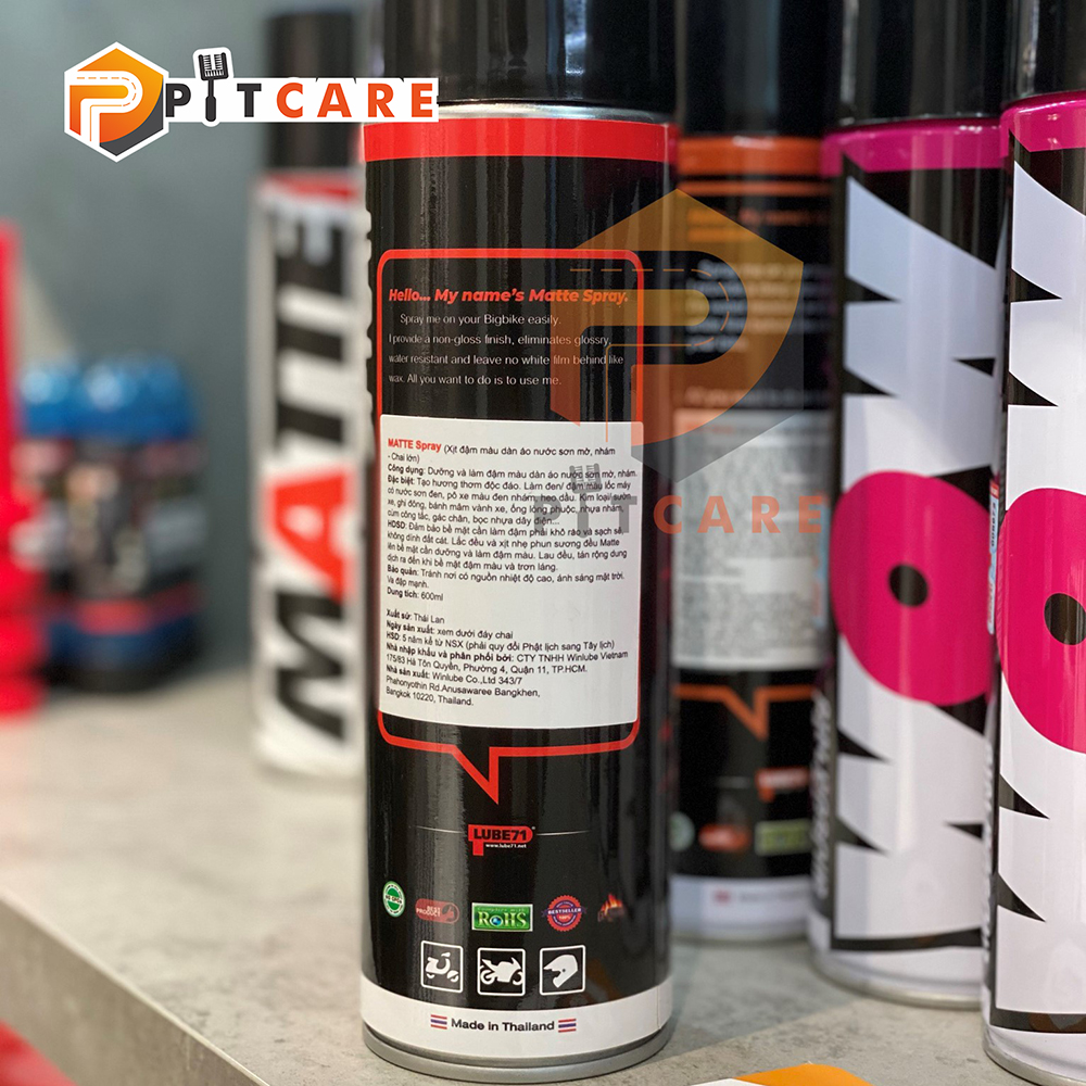 CHAI XỊT DƯỠNG BÓNG VÀ BẢO VỆ BỀ MẶT SƠN NHÁM LUBE71 MATTE SPRAY 600ML (NÂU)