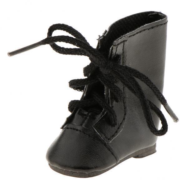 2xFashion Shoes Lace up Boots for 14'' Wellie Wisher Doll Black