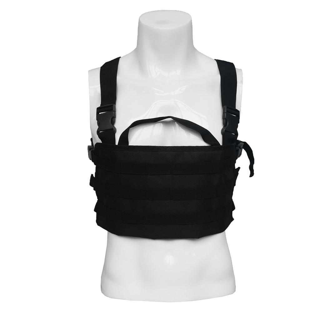 Vest Chest Bag Pouch 600D Oxford Cloth for Fishing Hiking Black