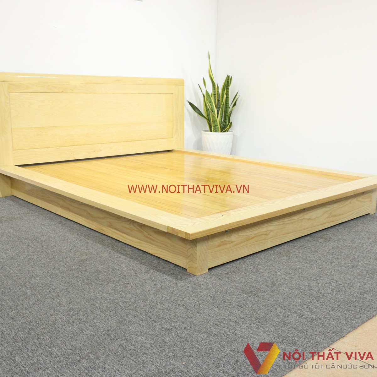 Giường Ngủ Kiểu Nhật Gỗ Sồi Nga Vạt Phản Tự Nhiên Đẹp Hiện Đại