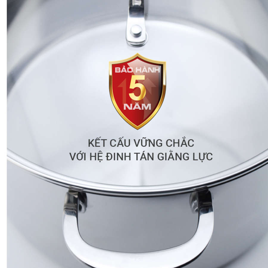 Nồi luộc gà Inox 304 cao cấp 5 đáy Kalpen size 28cm