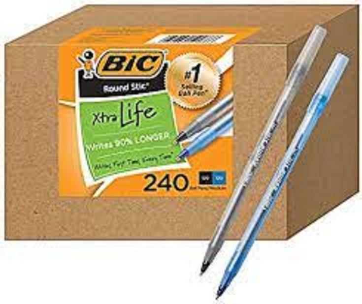 Combo 10-20-30 cây Bút bi Bic xanh giá sỉ - Bút Bic Round Stic Xtra Life, cỡ ngòi 1.0mm, Pen Tapping