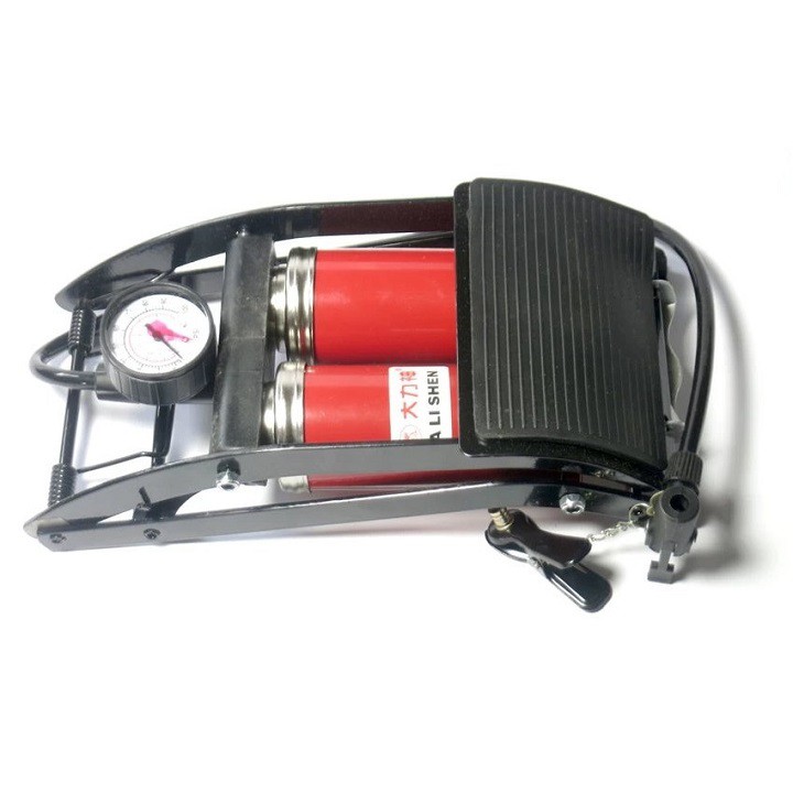 Bơm Đạp Chân Mini Xe Đạp Xe Máy Ô Tô Loại 1 Ống Và 2 Ống Piston Đa Năng