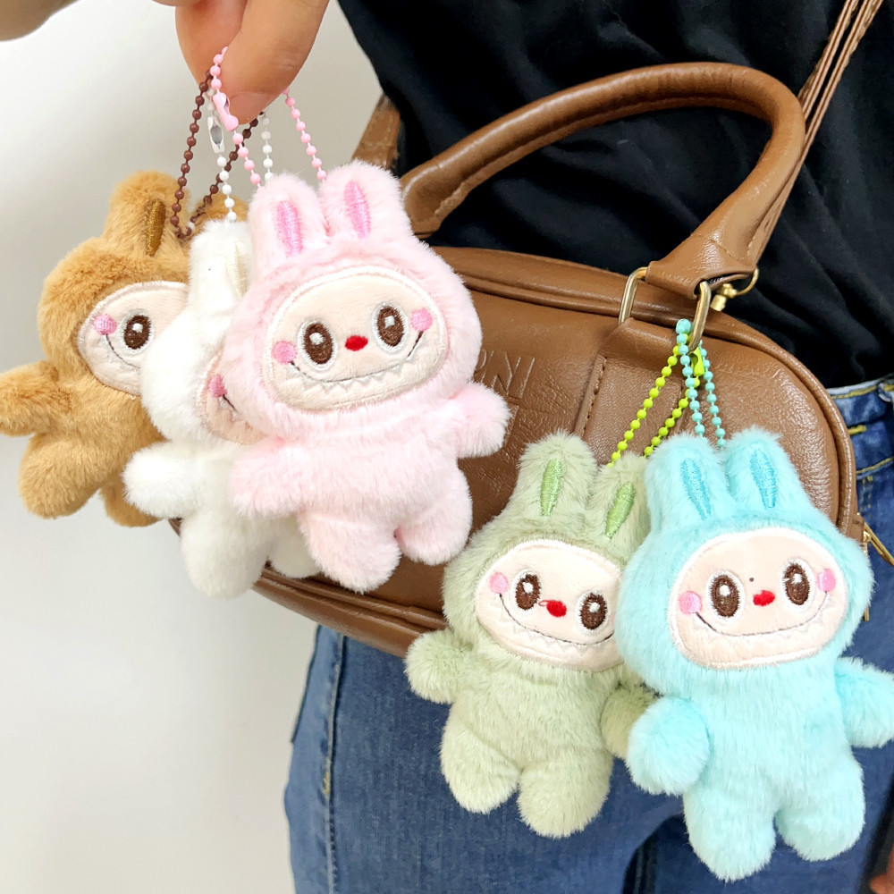 Móc khóa Gâu bông Labubu Monsters Macaron treo balo charm phụ kiện gắn balo túi xách