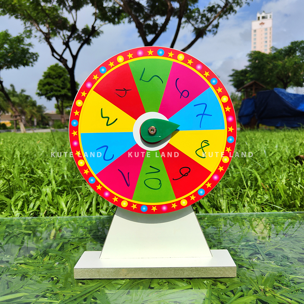 Vòng quay may mắn size 25 cao 35 cm lucky wheel trúng thưởng sáng tạo nội dung với bút bi dành cho sự kiện