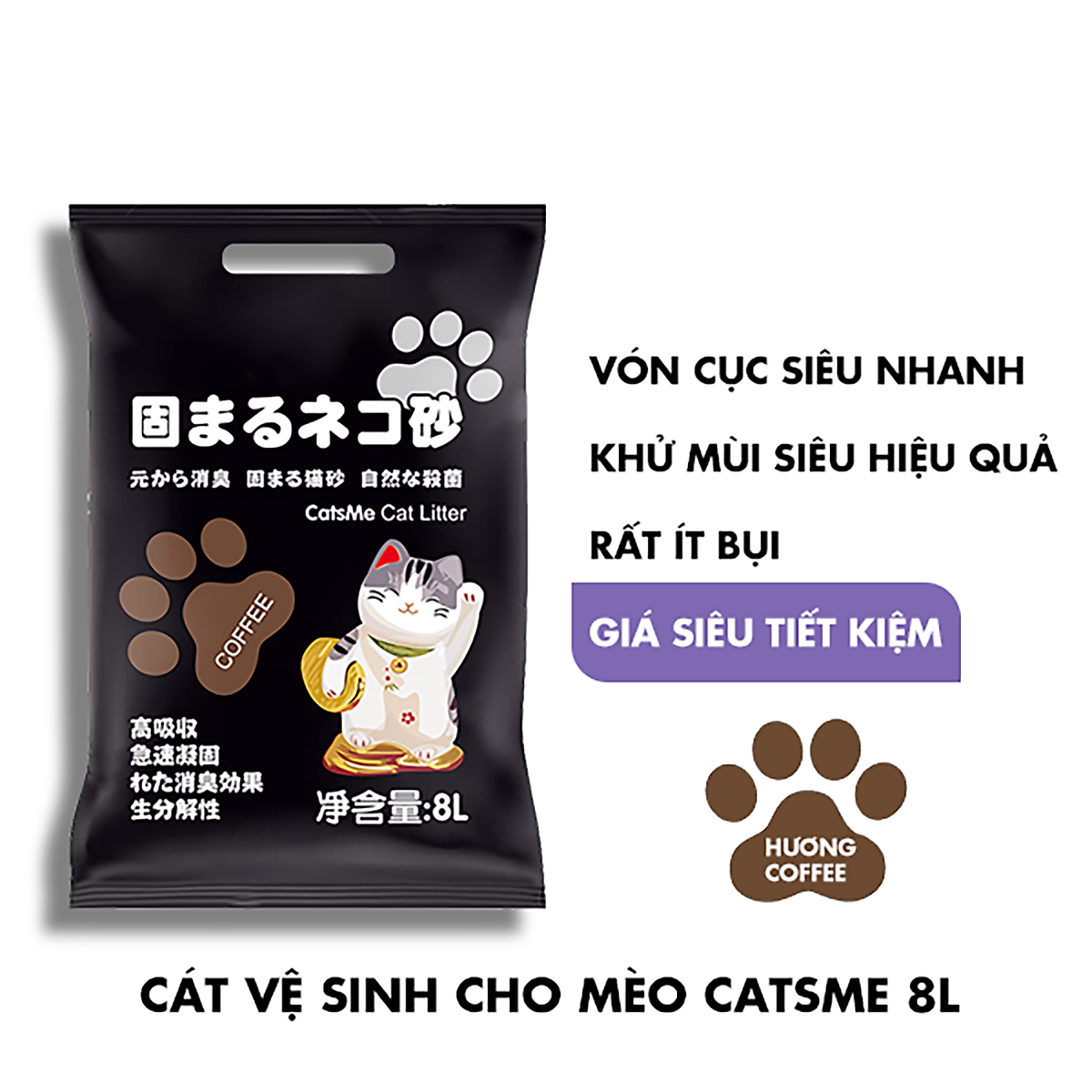 Cát Đất Sét Vệ Sinh Cho Mèo Catsme 8L Nhiều Mùi