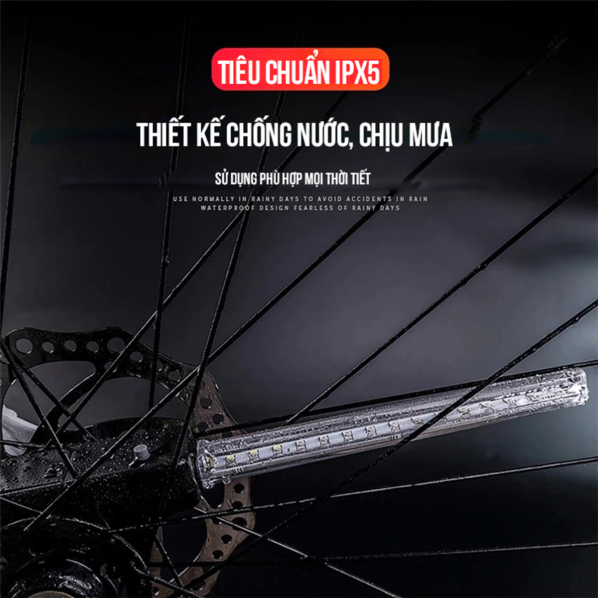 Bộ Đèn Trang Trí Bánh Xe 64 Led 30 Hình Gắn Trục Chuyển Đổi Tự Động Nổi Bật Ban Đêm Có Sạc Điện USB 400mAh Thuận Tiện