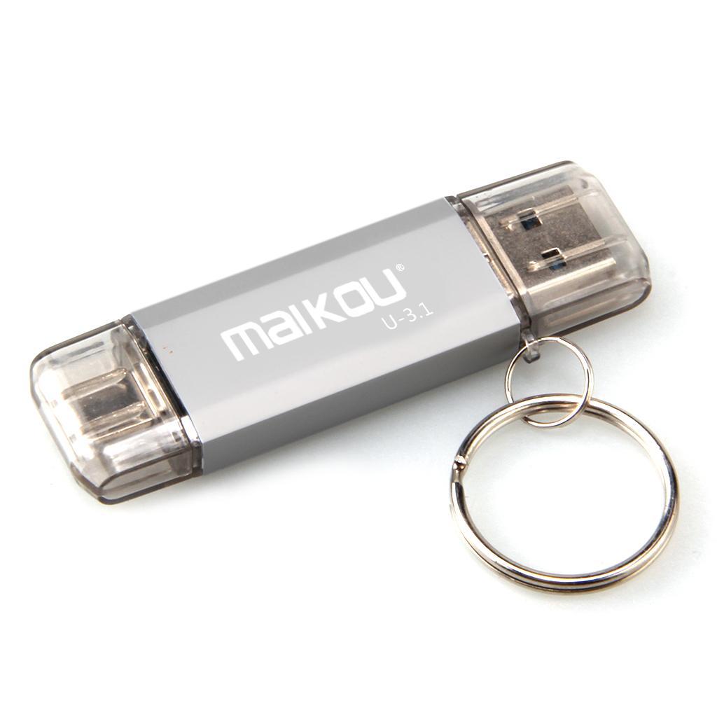 2 in 1 USB 3.0+ Type C OTG Flash Drive Memory Stick 256GB Storage red