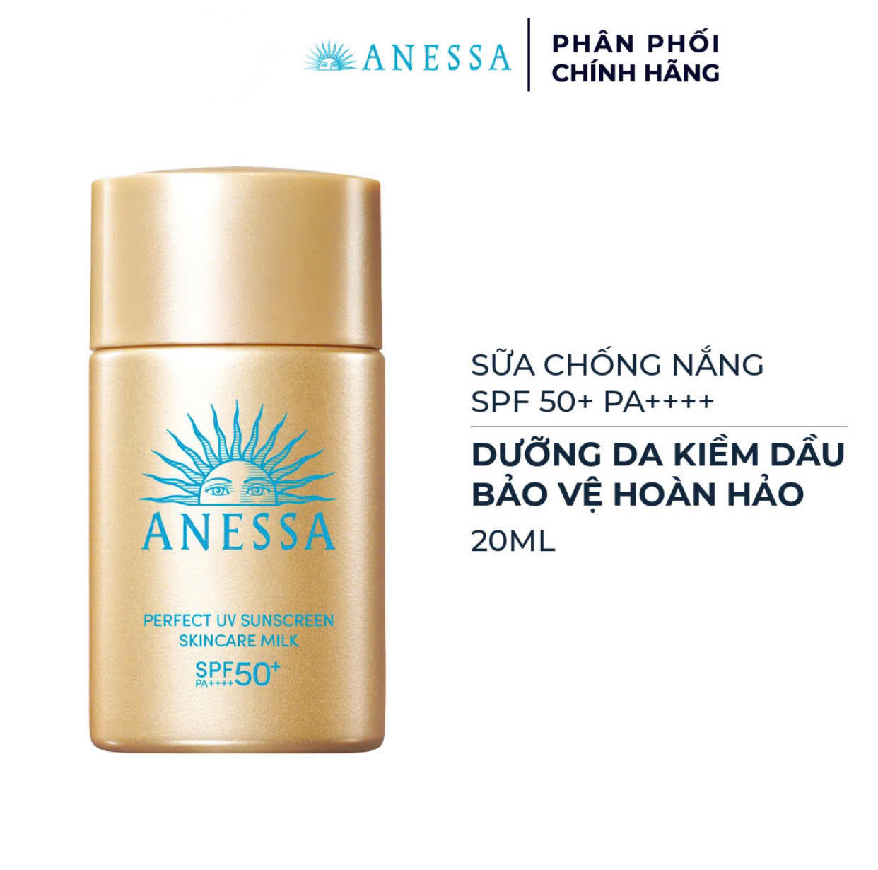 Kem Chống Nắng Dưỡng Da Dạng Sữa Bảo Vệ Hoàn Hảo Anessa Perfect UV Sunscreen Skincare Milk SPF 50+ Pa