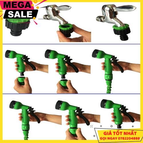 Bộ Vòi Xịt Tưới Cây, Rửa Xe Co Giãn Đa Năng Magic Hose 15M (Màu Ngẫu Nhiên) - Giao Hàng Toàn Quốc