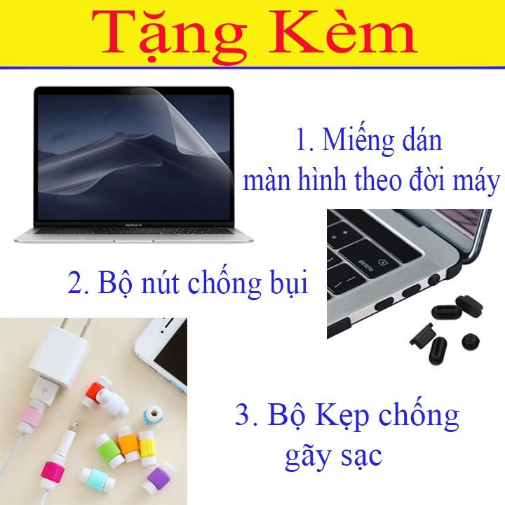 Combo 5in1 Case,Ốp dành cho Macbook Và Phủ Phím Màu Trong Mờ (Tặng Kèm Miếng Dán Màn Hình,Nút Chống Bụi,Kẹp Chống Gãy Sạc