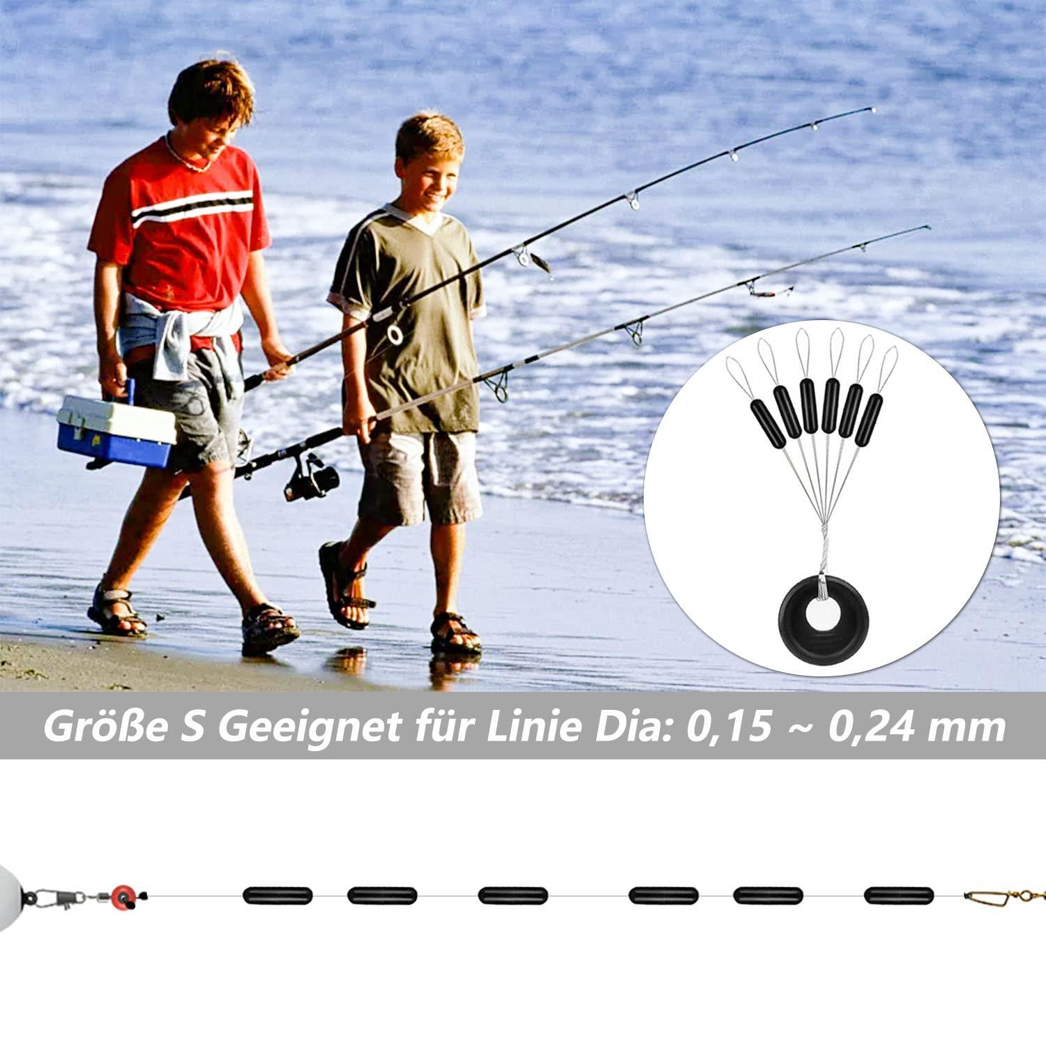 100 miếng nút cao su câu cá, kích thước của dây buộc dây, câu cá, nút chặn cao su 6 trong 1, bộ đóng băng vá