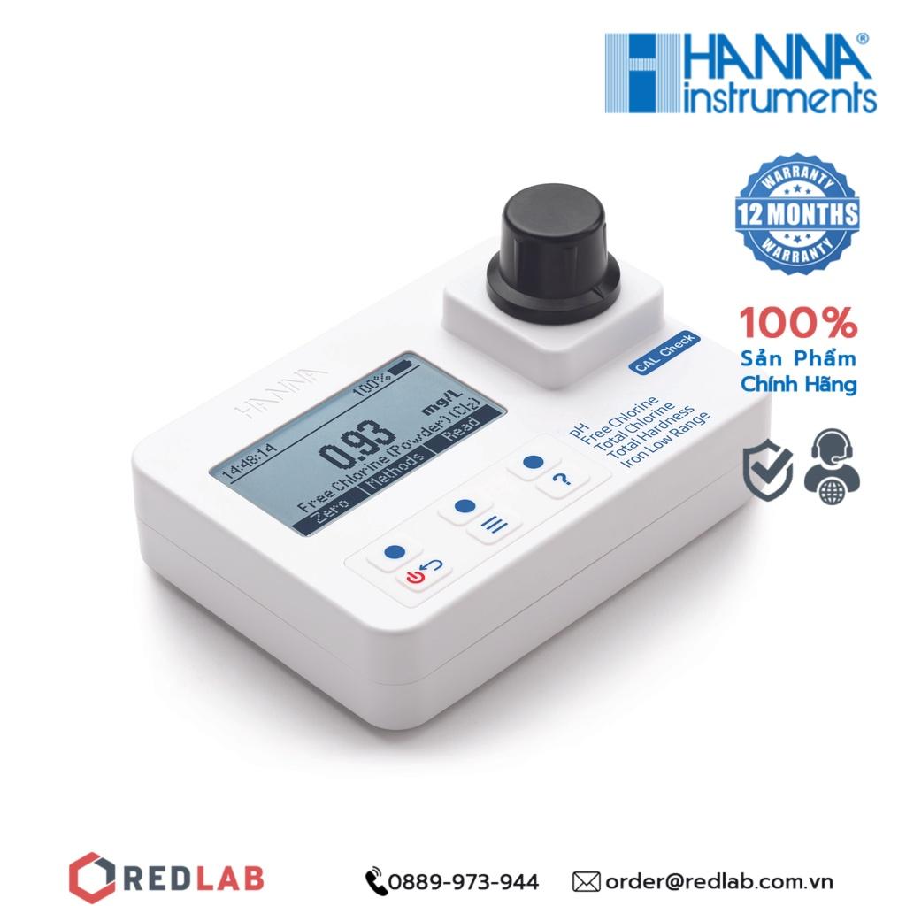 Máy đo Clo dư/Clo tổng/Độ cứng tổng/Sắt thang thấp và pH trong nước Hanna HI97745, bảo hành 12 tháng