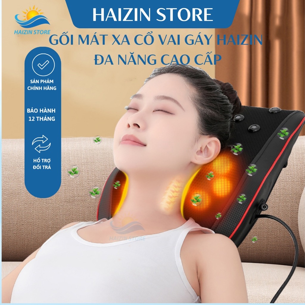 Hình ảnh ￼Gối Mát Xa Cổ Vai Gáy HAIZIN - Máy Masage cổ vai gáy đa năng cao cấp BH12T