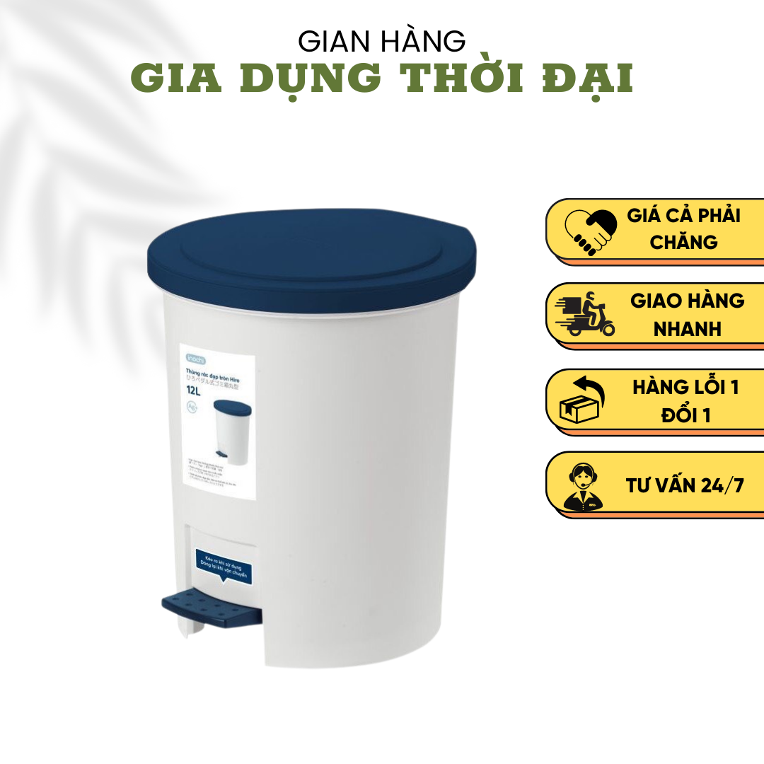 Thùng Rác Nhựa , Đạp Chân Nắp Tròn inochi 6L 12 Lít Sọt Rác Văn Phòng mini thông minh THRT6L