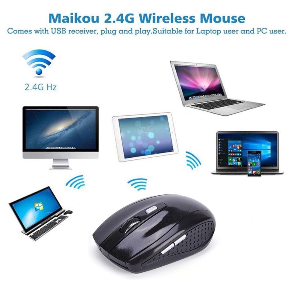 Wireless Optical Mice with USB 2.0 Receiver for PC Laptop Black