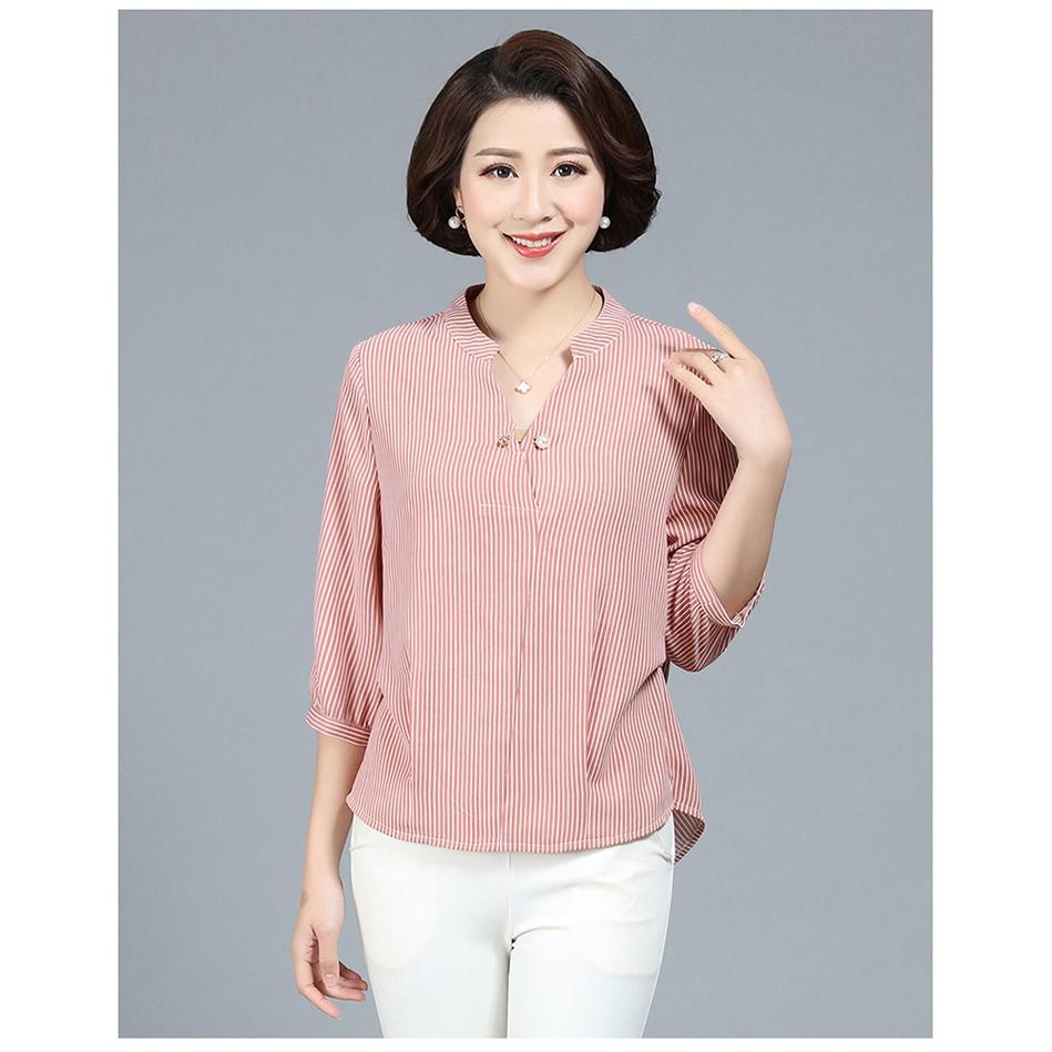 Áo sọc tay lỡ quý cô cao cấp TK74