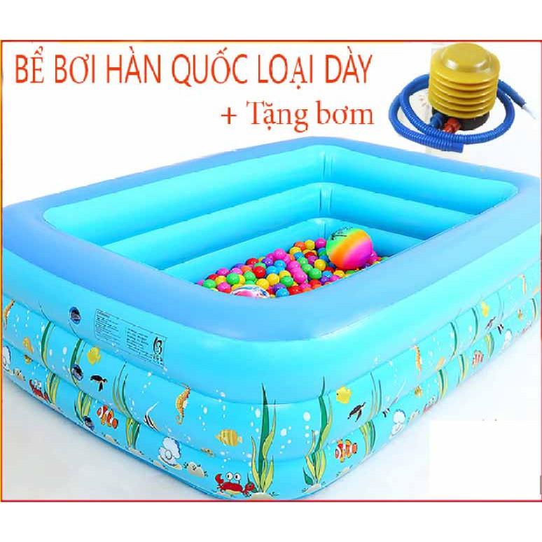 Hồ bơi phao trẻ em,Bể bơi phao trong nhà hình chữ nhật đủ kích cỡ Đáy Chống Trượt - TẶNG KÈM BƠM MIẾNG DÁN CAO CẤP