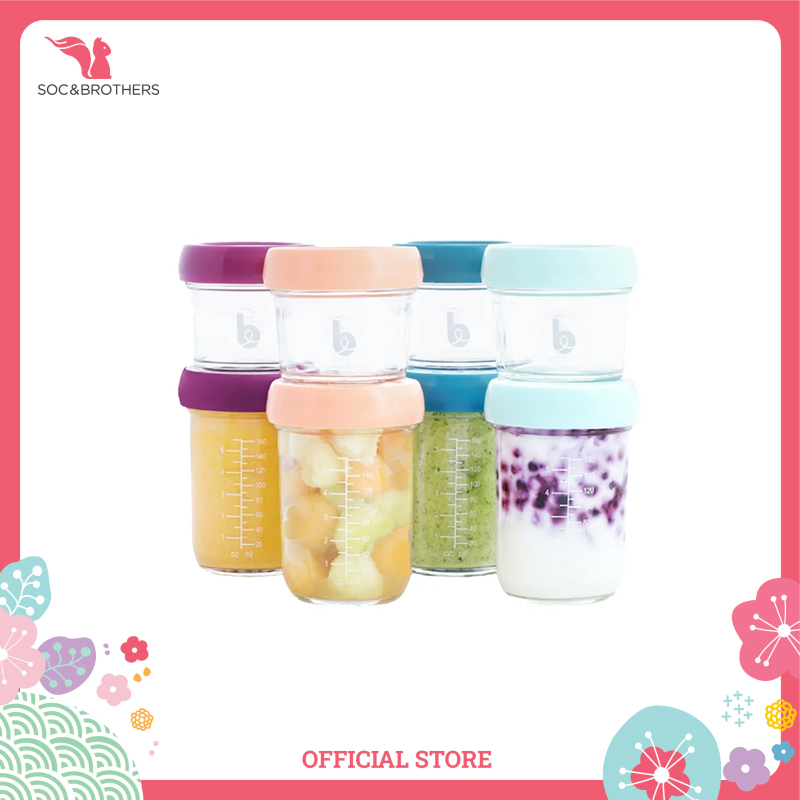 Bộ 8 hộp đựng thực phẩm bằng thủy tinh BABYMOOV (100ml, 220ml)