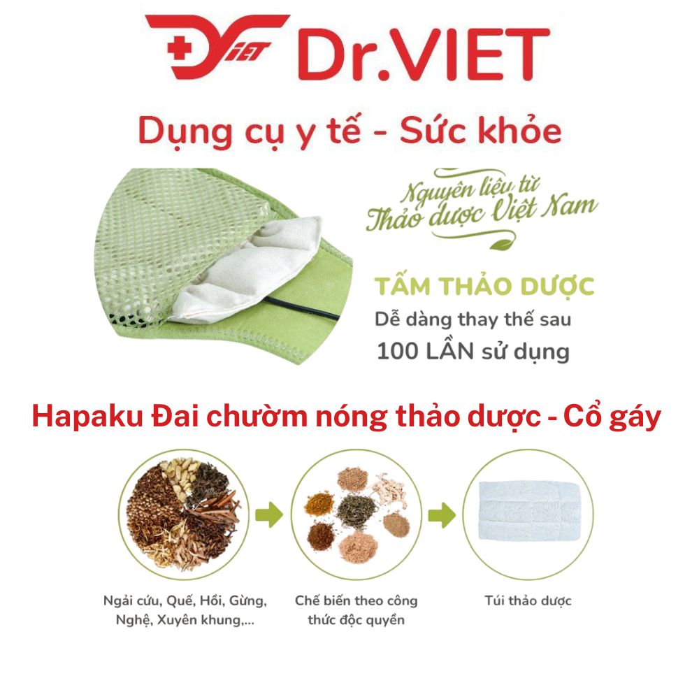 Đai chườm nóng thảo dược Cổ gáy Hapaku Giảm đau, Thư giãn, Ngủ ngon