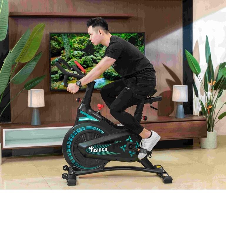 Xe đạp tập thể dục trong nhà Toshiko X11, xe đạp thể thao có đồ hồ hiển thị quãng đường, calo tiêu thụ, giảm mỡ, săn chắc cơ thể