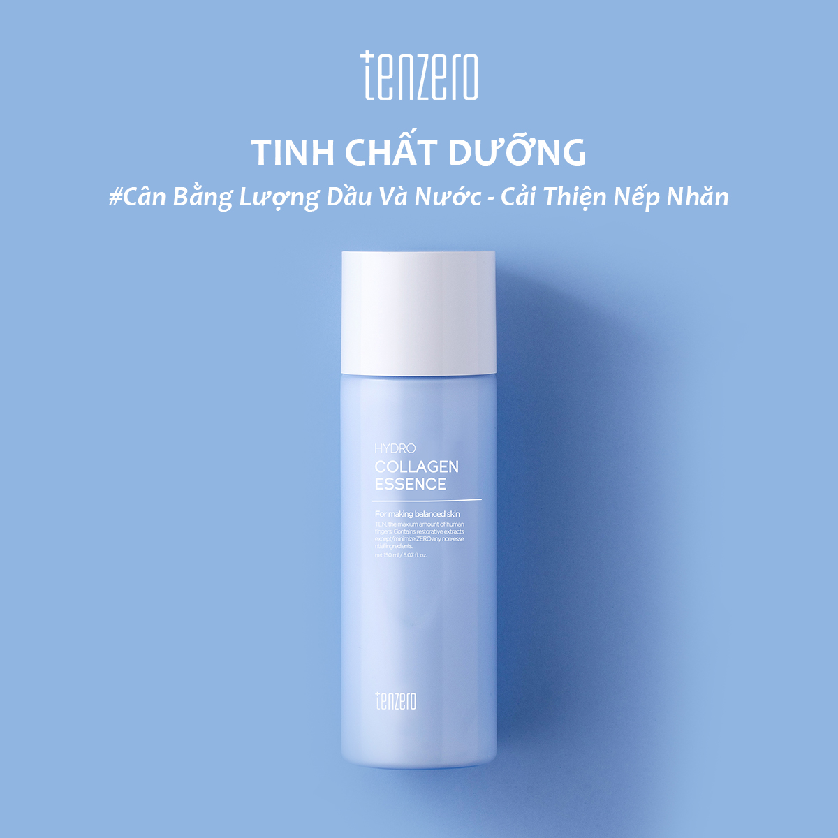 Tinh chất Cấp Ẩm, Làm Mờ Vết Nhăn Tenzero Hydrolyzed Collagen Essence 150ml