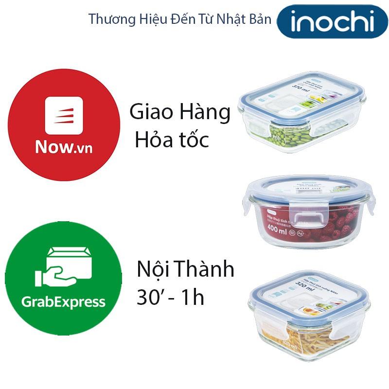 Bộ Hộp Thủy Tinh Đựng Thực Phẩm, Bảo Quản Thức Ăn Chữ Nhật - Vuông - Tròn Size Nhỏ 370 - 320 - 400ml