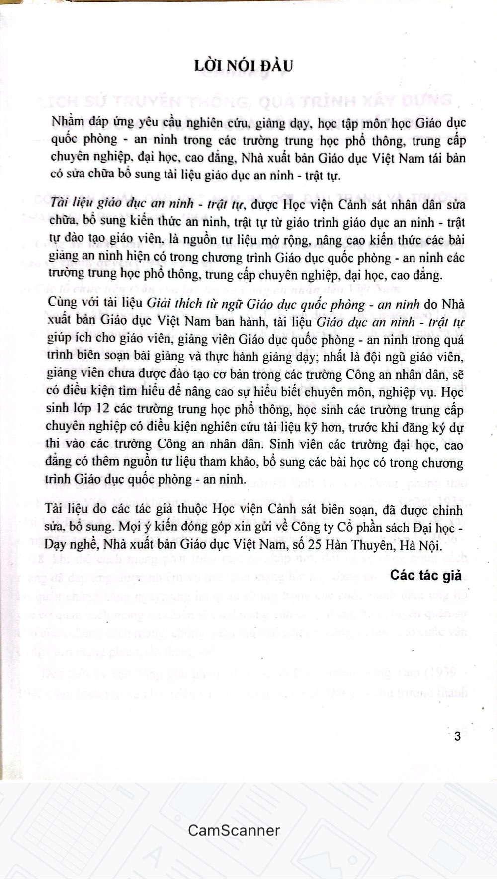 Giáo Dục An Ninh - Trật Tự - Tài Liệu Tham Khảo Giáo Dục Quốc Phòng- An Ninh Dùng Trong các Trường THPT, TCCN, Cao Đẳng và Đại Học