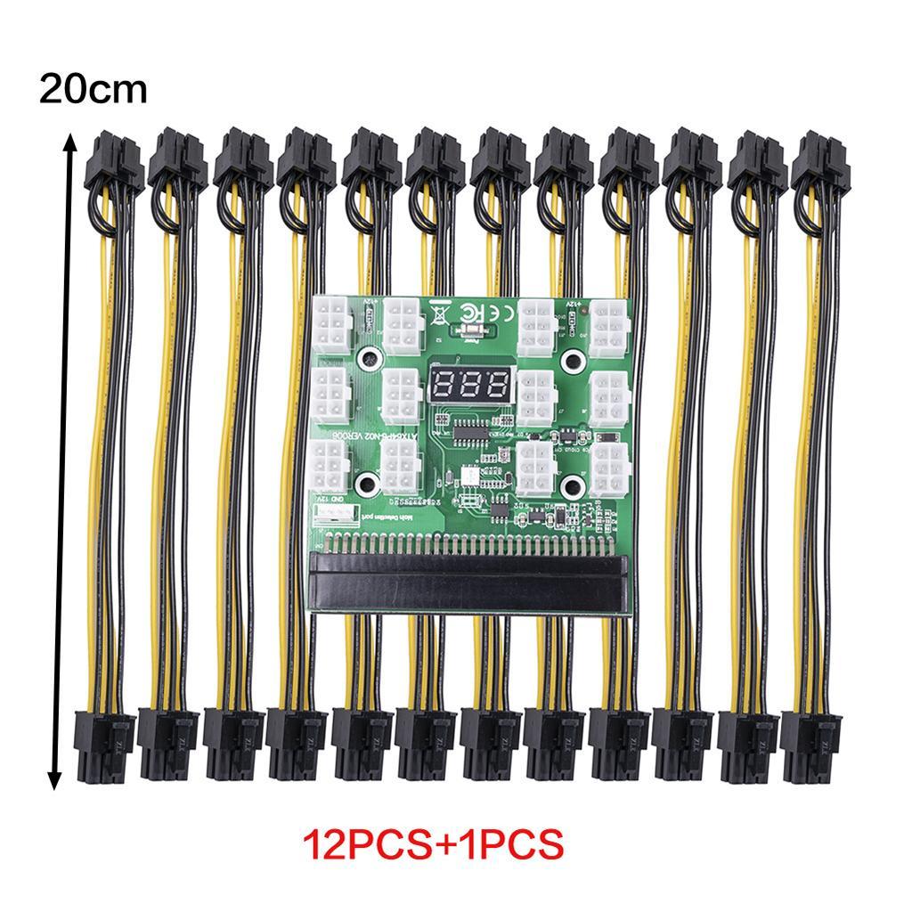 2xPower Module Breakout Board for PSU Server 6Pin to 8Pin Board+20cm Cable