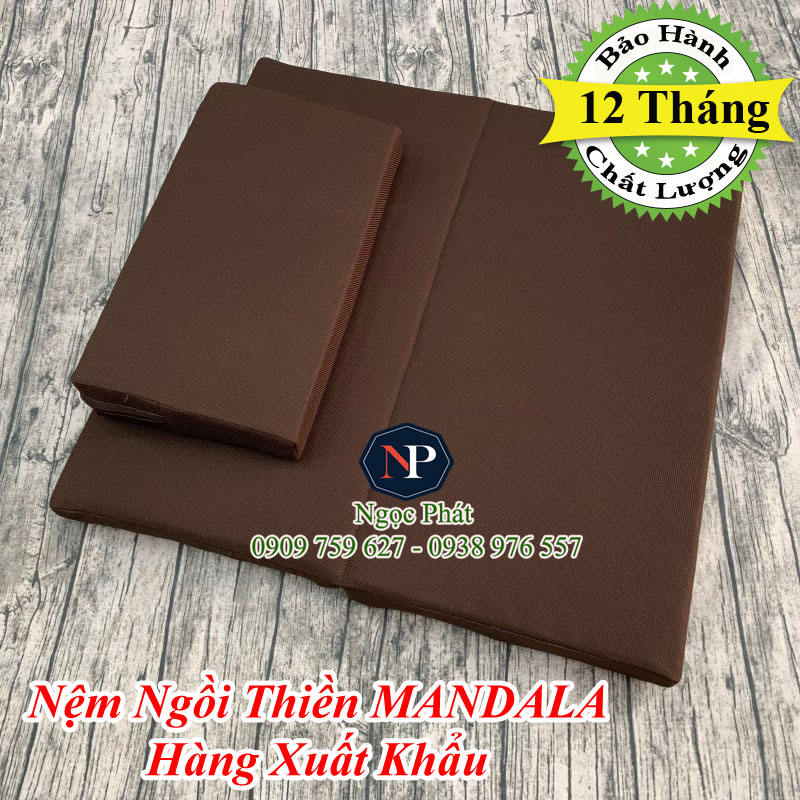 Bộ Tọa Cụ + Bộ Đoàn 70x70x5cm Gấp Đôi Dùng Ngồi Thiền Định Yoga Tiện Lợi Sang Trọng