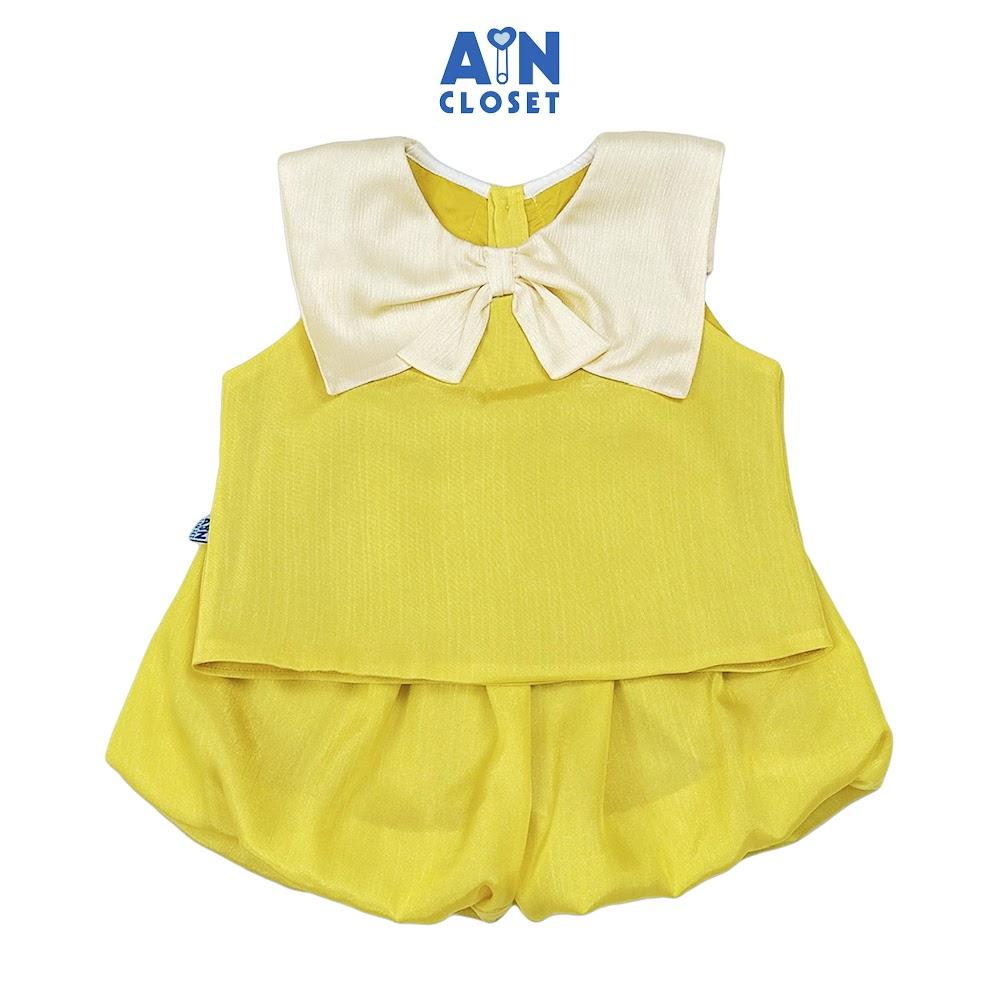 Bộ quần áo Ngắn bé gái họa tiết Nơ Bí Vàng Tơ Hàn - AICDBGTPQOYU - AIN Closet