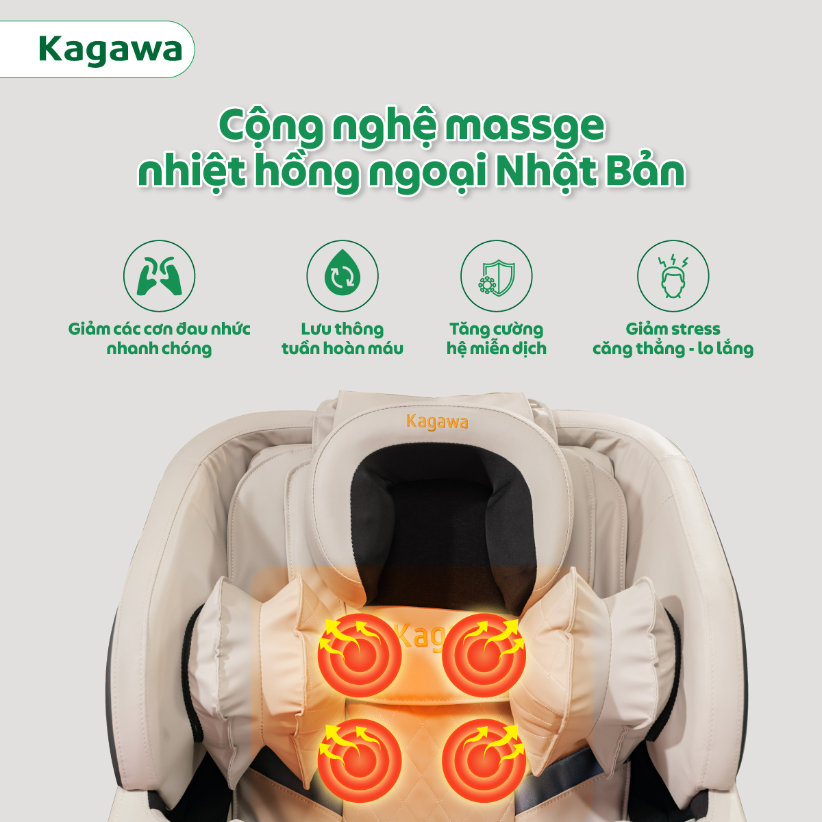 Ghế massage trị liệu toàn thân KAGAWA K28 PRO [FULL QUÀ TẶNG] công nghệ mát xa nhiệt hồng ngoại tân tiến giúp thư giãn, giảm stress tại nhà