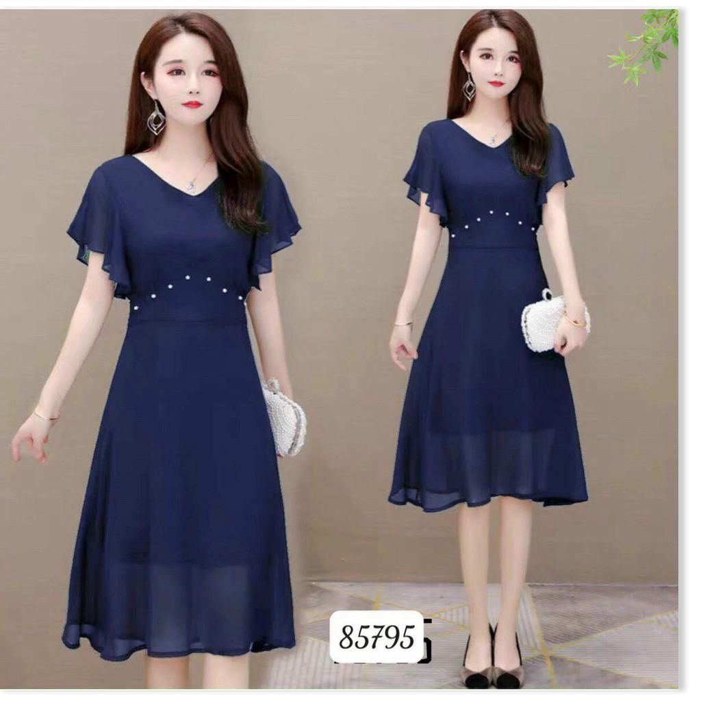ĐẦM VOAN Ý ĐÍNH NGỌC,ĐƯỢC THIẾT KẾ HỌA TIẾT TRƠN NHƯNG KHÔNG KÉM PHẦN SANG TRỌNG KHÁNH AN STORE