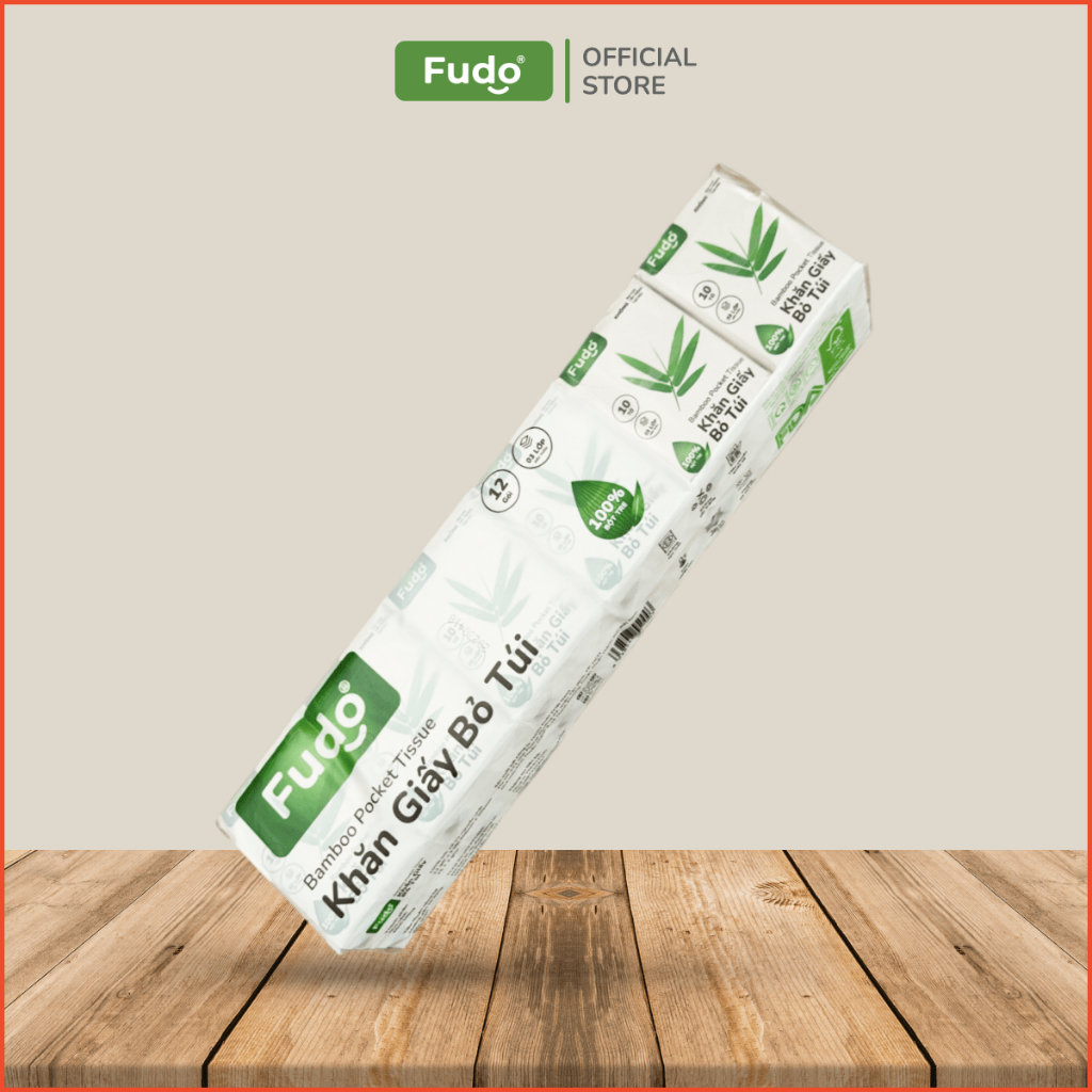 Khăn giấy bỏ túi Fudo TISSUEPocket từ sợi tre - 1 Lốc 12 gói