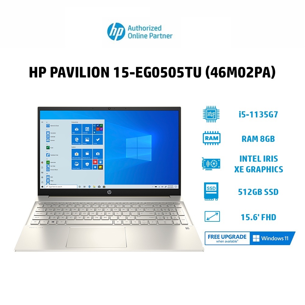 Laptop HP Pavilion 15-eg0505TU 46M02PA) (i5-1135G7 | 8GB | 512GB |15.6' FHD | Win 10 Hàng chính hãng