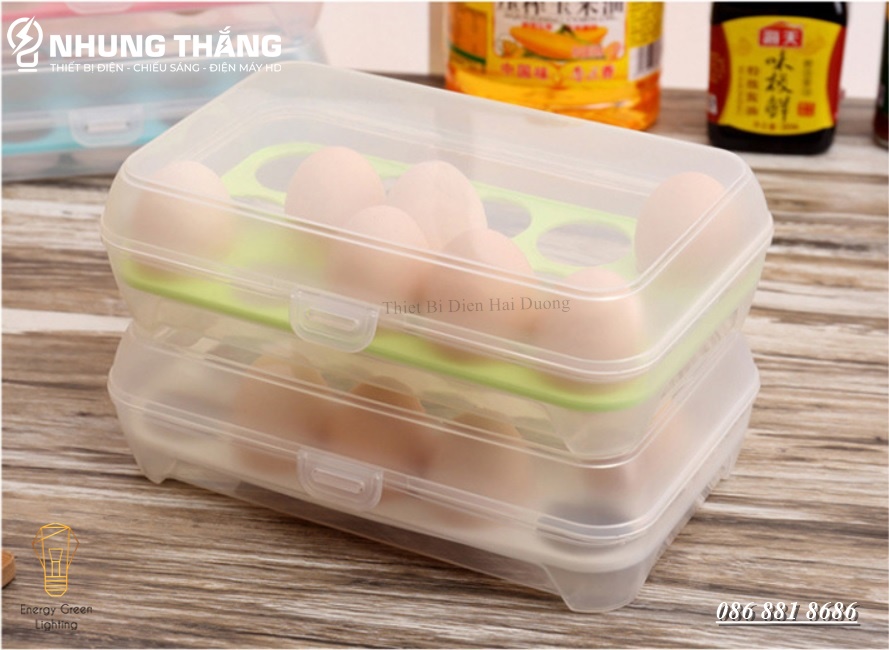 Hộp Đựng Trứng - Khay Đựng Trứng 1 Tầng 15 Lỗ - Chất Liệu Nhựa PP An Toàn Thực Phẩm - Có Video